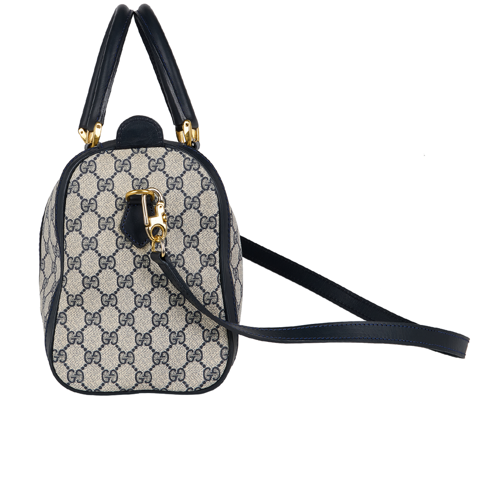 GG Supreme Small Duffle, &pound;550, Handbags, Beige/Blue, Coated Canvas, Bottom view